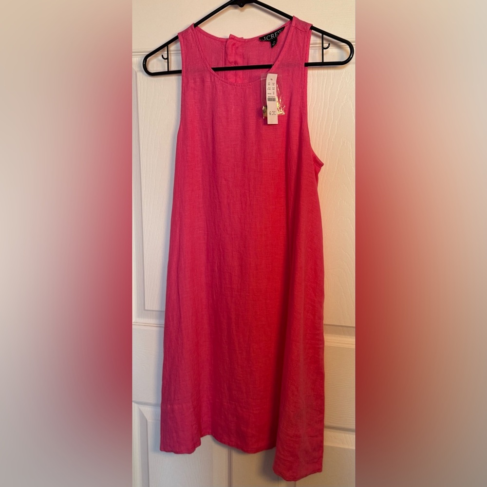 J. Crew Pink Linen Sleeveless Dress